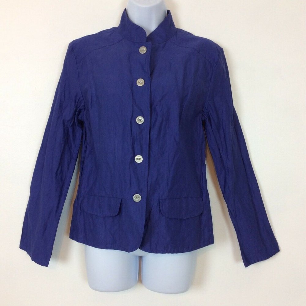 Chico's Purple Hydrangea Oppulant Oregon Blazer